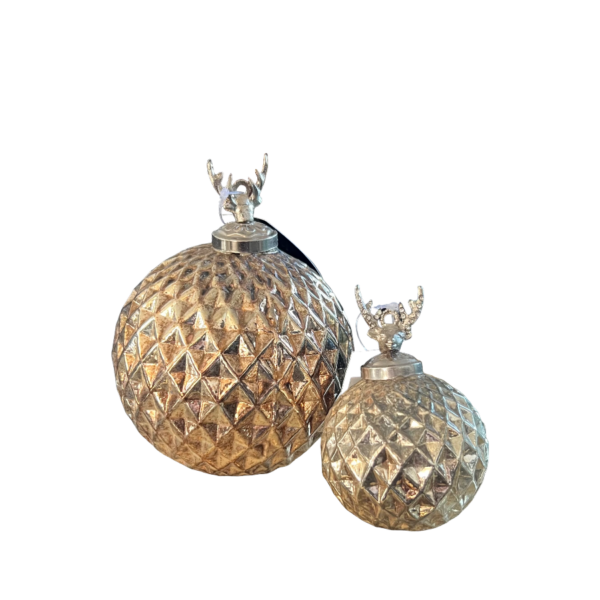 BOMBKA SZKLANA ZŁOTA 8 CM