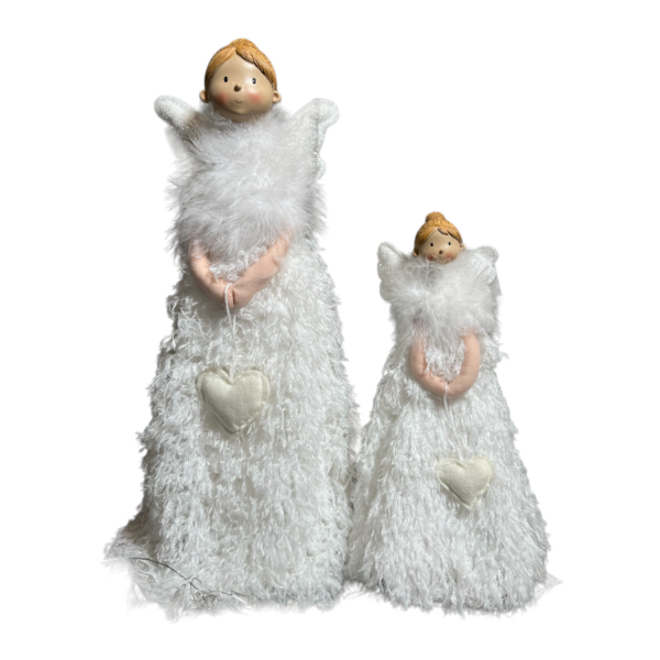 DUŻA FIGURA ANIOŁKA W SUKIENCE DEKORACJA 60 CM