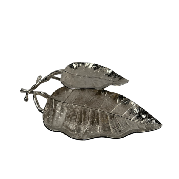 LIŚĆ PODWÓJNY SREBRNY, PATERA DEKORACJA