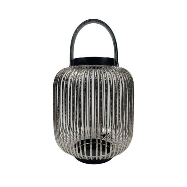 LAMPION ŚWIECZNIK METALOWY CHROM