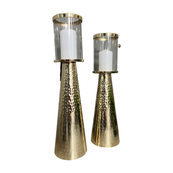 ŚWIECZNIK METALOWY ZŁOTY DUŻY 46 CM