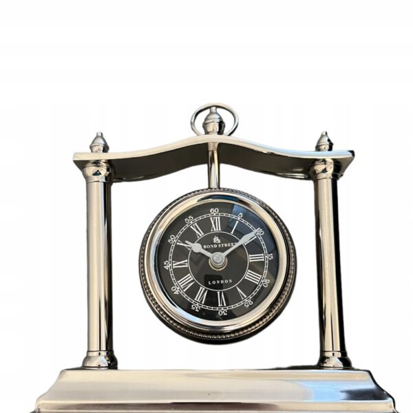 ZEGAR STOŁOWY SREBRNY