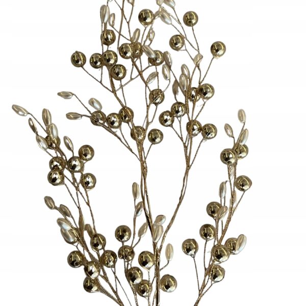 GAŁĄZKA ZŁOTE KORALIKI DEKORACJA OZDOBA 40 CM