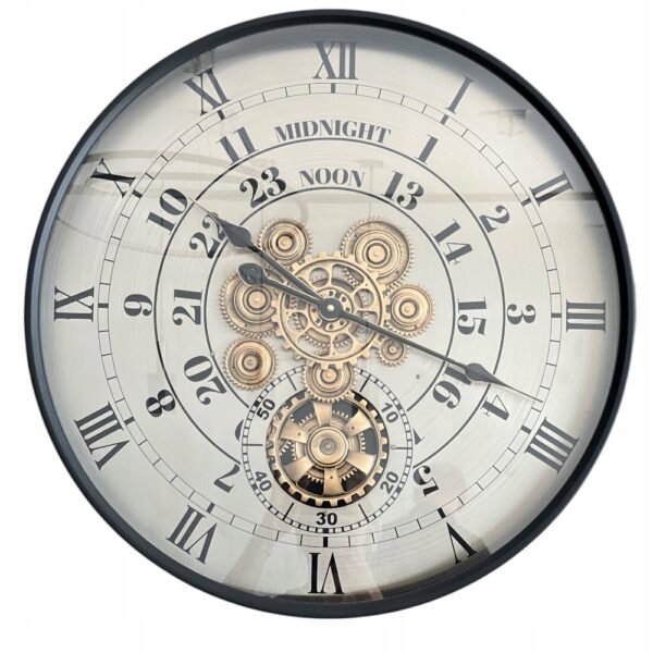 ZEGAR ŚCIENNY DO SALONU OKRĄGŁY METALOWY ZEGAR 60 CM