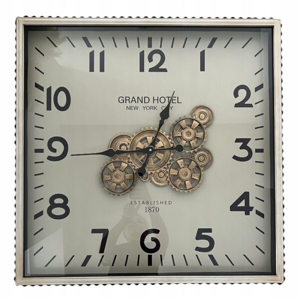 DUŻY ZEGAR ŚCIENNY KWADRATOWY BIAŁY ZEGAR NA ŚCIANĘ 80 CM