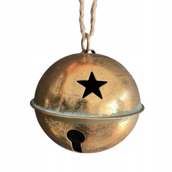 ZAWIESZKA ŚWIĄTECZNA DZWONEK Z METALU ZŁOTY 12 CM