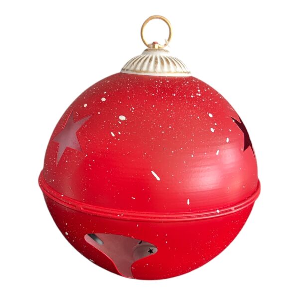 DEKORACJA ŚWIĄTECZNA KULA BOMBKA CZERWONA Z METALU WISZĄCA OZDOBA