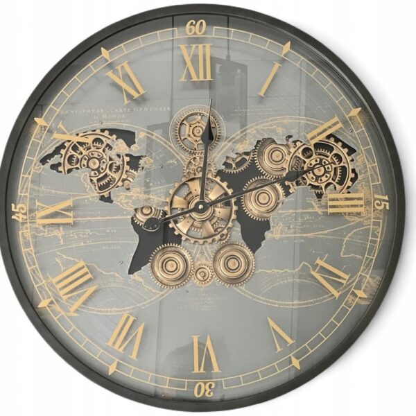 ZEGAR ŚCIENNY DO SALONU OKRĄGŁY METALOWY NOWOCZESNY ZEGAR 67 CM