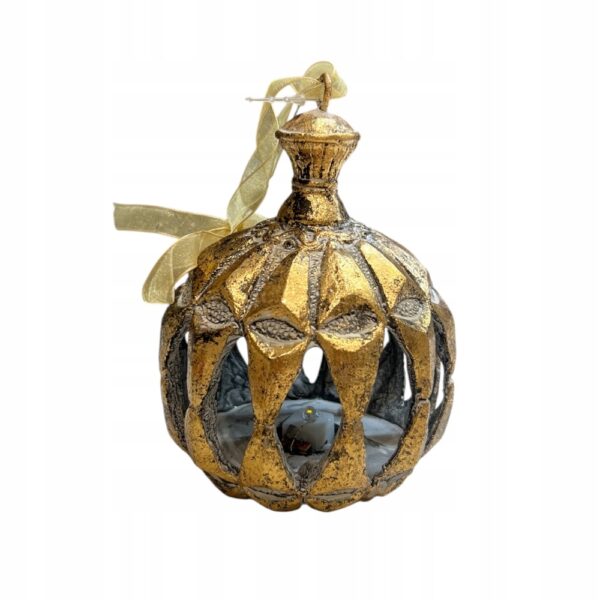 BOMBKA LED DEKORACJA ŚWIĄTECZNA ZŁOTA ŚWIECĄCA BOMBKA OZDOBA ŚWIĄTECZNA