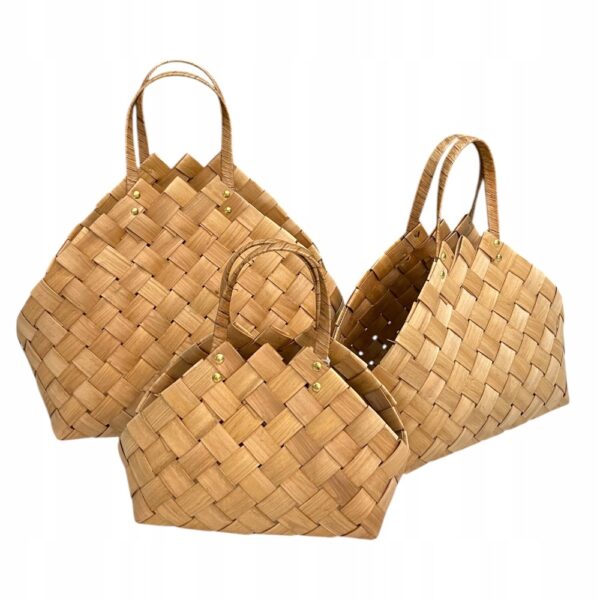 KOSZYKI WIKLINOWE KOMPLET 3 SZTUKI DEKORACJE