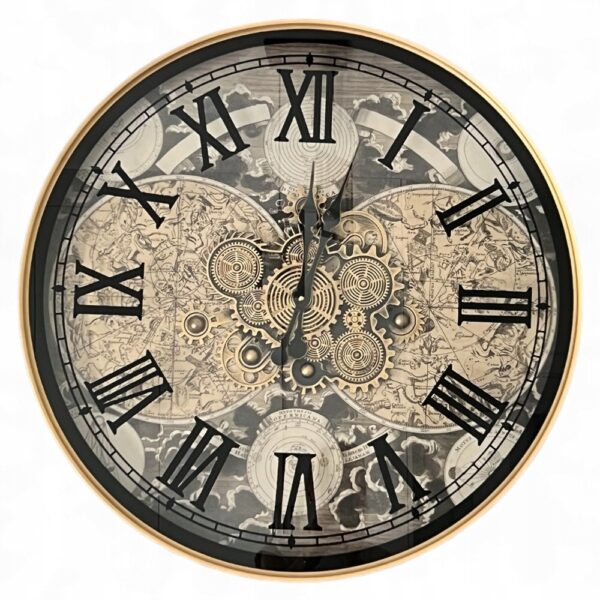 DUŻY ZEGAR ŚCIENNY METALOWY OKRĄGŁY NOWOCZESNY DO SALONU 80CM