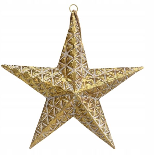 DUŻA GWIAZDA Z METALU DEKORACJA ŚWIĄTECZNA GWIAZDA ZŁOTA 49,5 CM