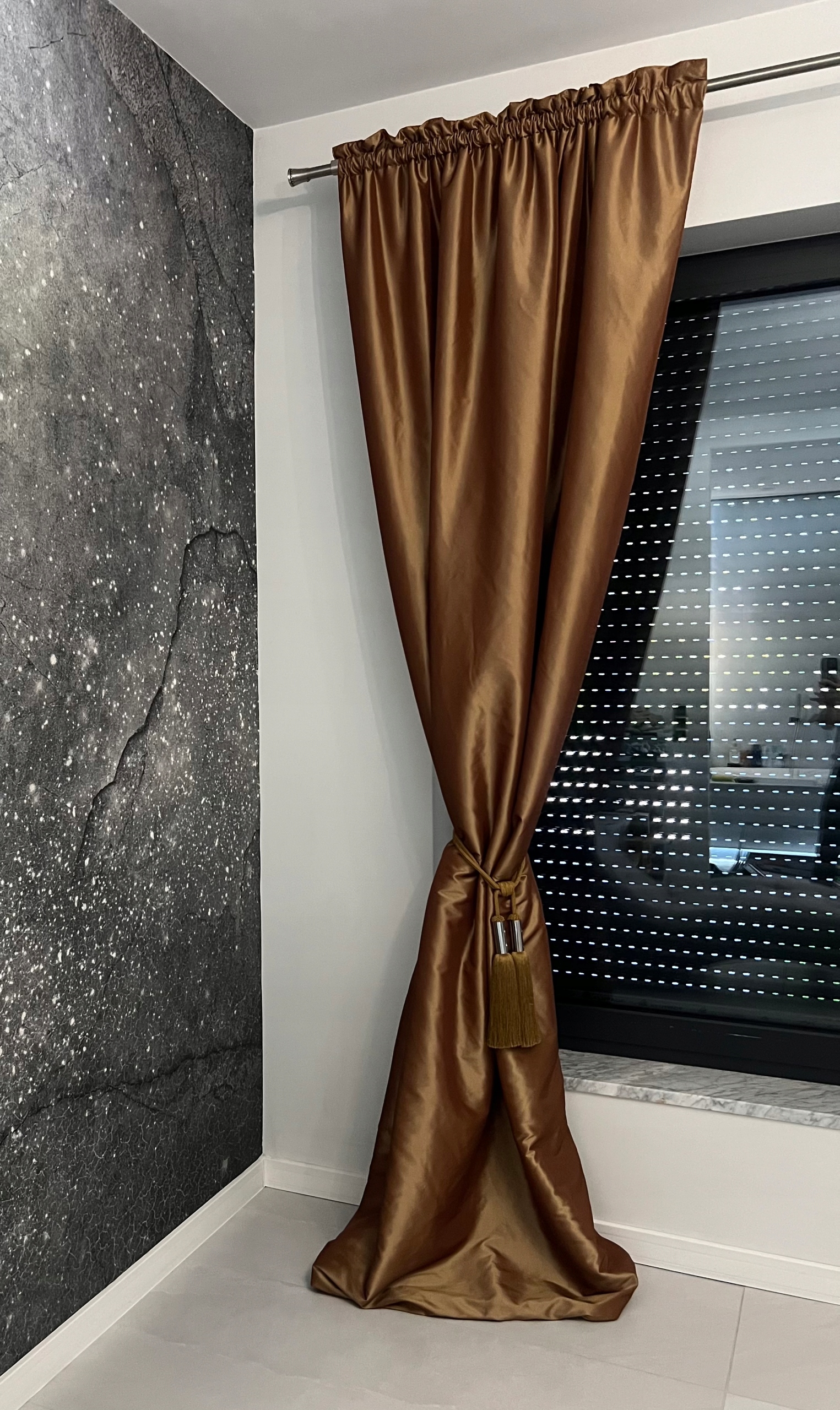 ZŁOTA DWUSTRONNA ZASŁONA GLAMOUR ZASŁONY