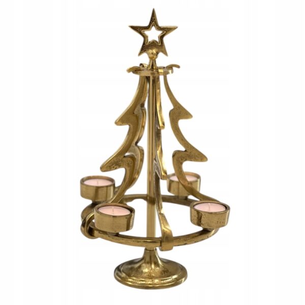 CHOINKA DEKORACJA ŚWIĄTECZNA ZŁOTY ŚWIECZNIK CHOINKA PREZENT