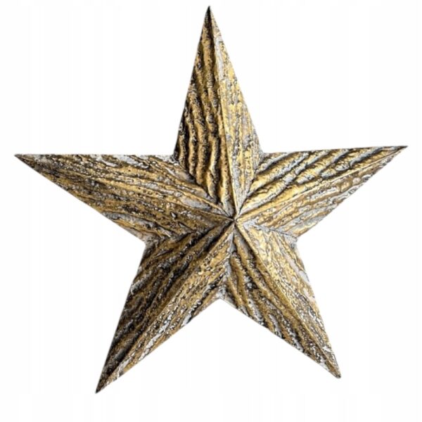 GWIAZDA Z METALU DEKORACJA ŚWIĄTECZNA DUŻA GWIAZDA ZŁOTA 59 CM