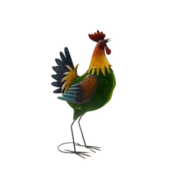 DUŻA KURA WIELANOCNA FIGURA DEKORACYJNA Z METALOWA OZDOBA NA WIELKANOC